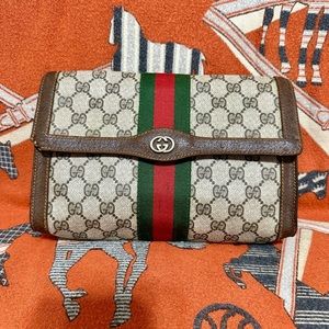 GUCCI ❤️🌟 MONOGRAM SHERRY LINE OPHIDIA CLUTCH ⭐️
